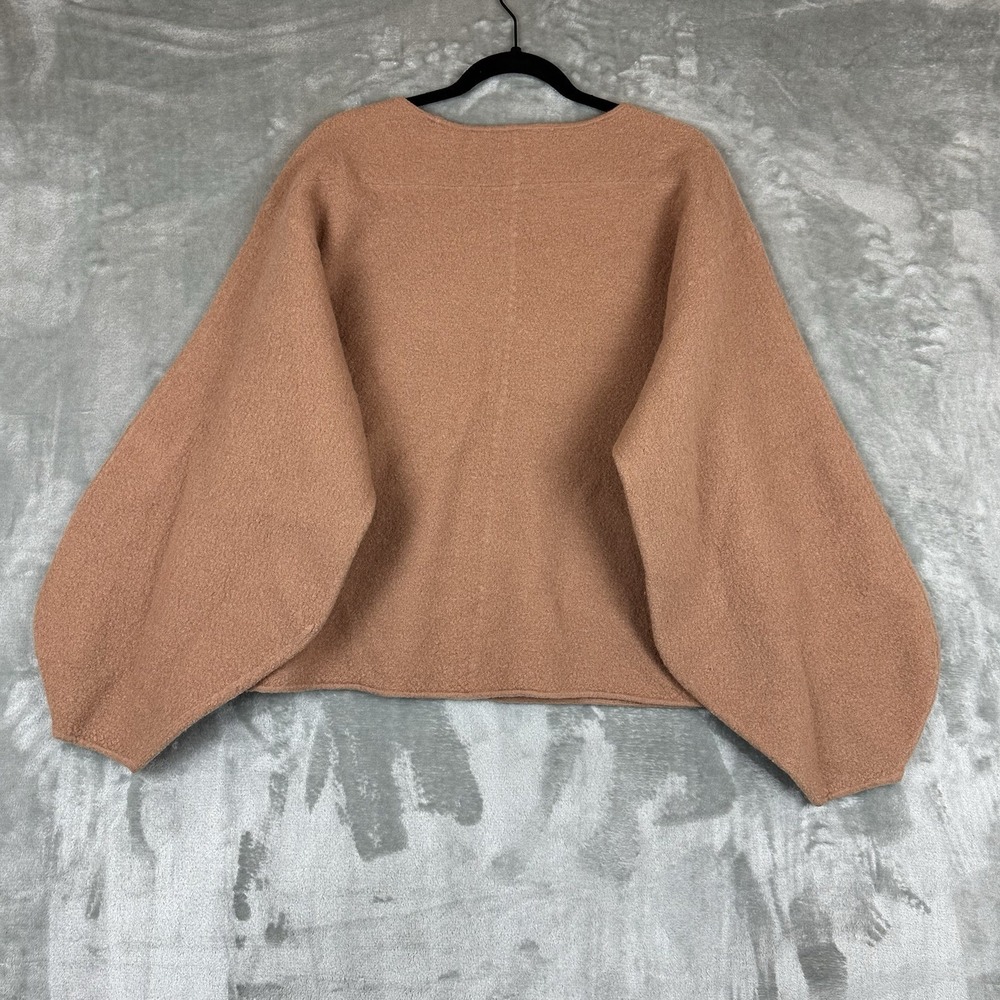 ASOS Sweater Women's 12 Brown Tan 100% Wool Scoop Neck Dolman Sleeves Oversized - Picture 10 of 10